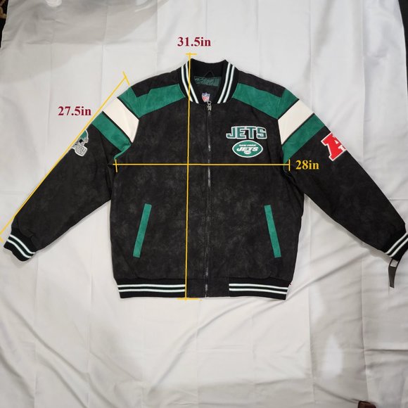 NFL New York Jets Varsity Jacket, Black, 2X-Large XXL Mens G-III Sports - Picture 12 of 12